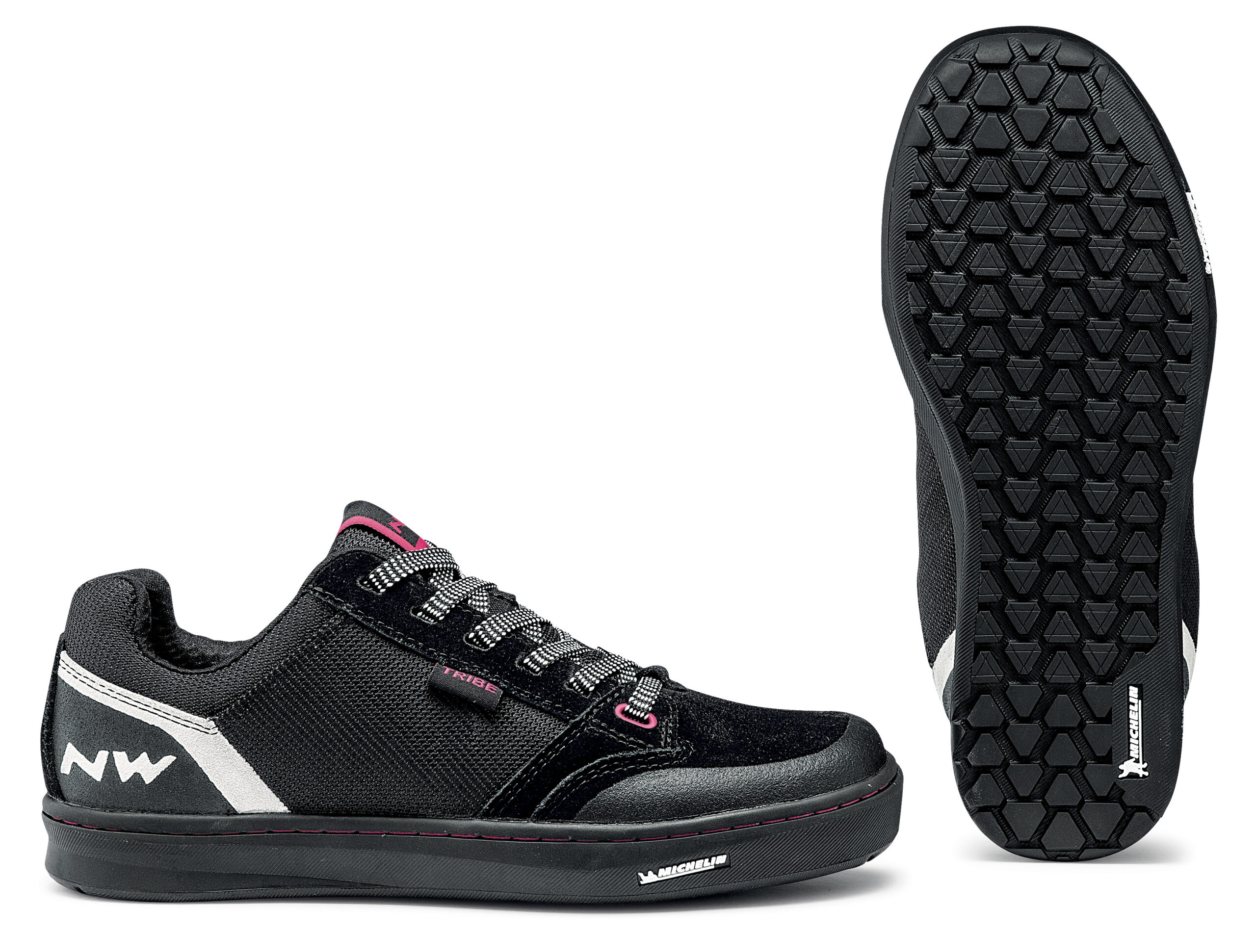 Cipő NORTHWAVE FLAT TRIBE WMN 40 fekete/fukszia, taposó pedálhoz
