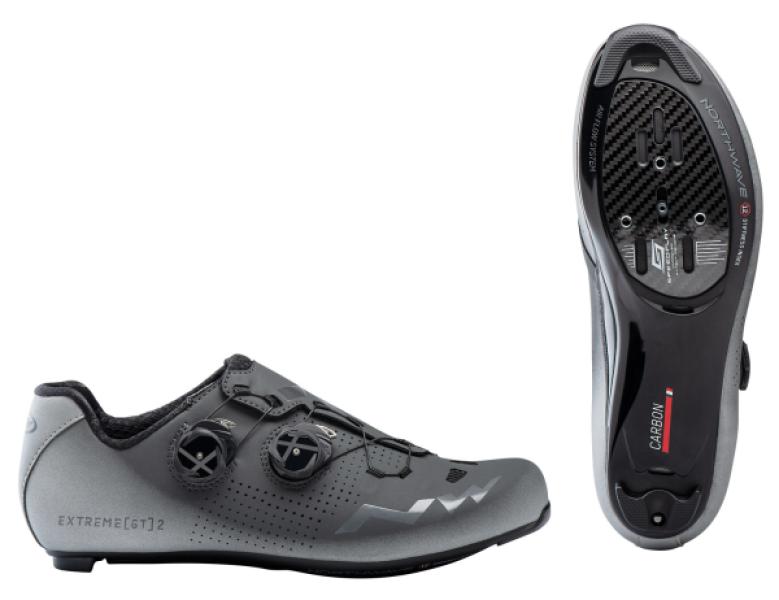 Cipő NORTHWAVE ROAD EXTREME GT 2 47 antracit/ezüst fényvisszaverős — 9