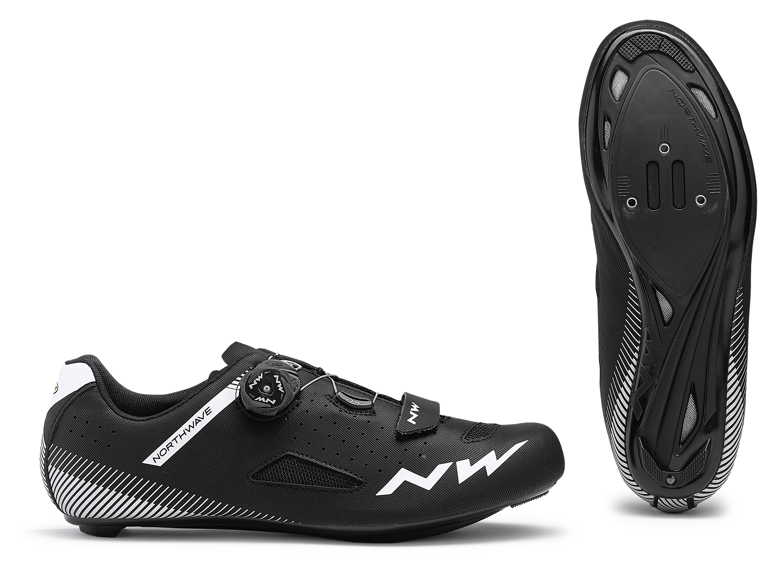 Cipő NORTHWAVE ROAD CORE PLUS WIDE 46 szélesített verzió, fekete