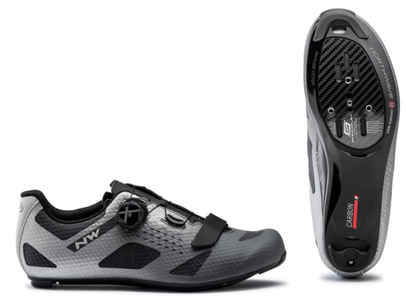Cipő NORTHWAVE ROAD STORM CARBON 47 antracit/ezüst fényvisszaverős — 6