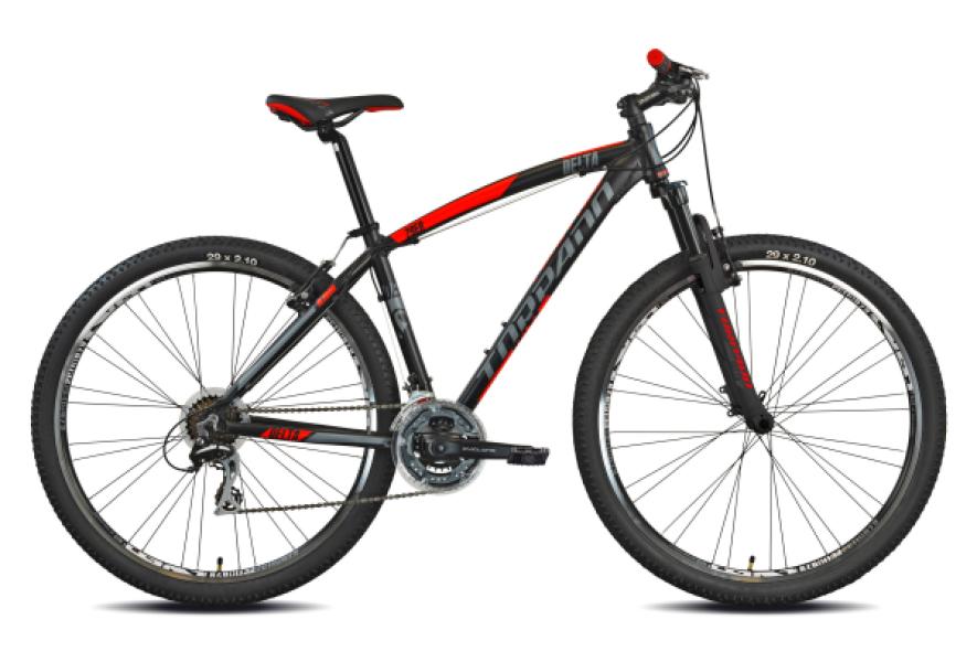 Kerékpár Torpado T740 DELTA  29" MTB  FEKETE-PIROS  ELSŐ TÁRCSA FÉK/ HÁTSÓ V-FÉK