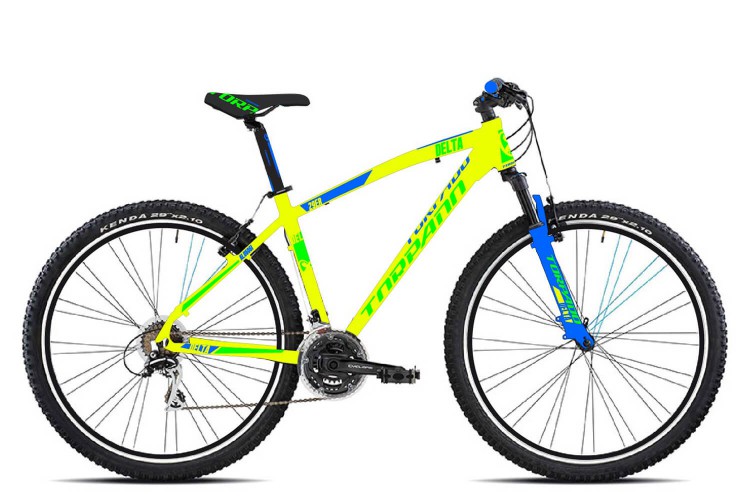 Kerékpár Toprado T740 Delta 29" MTB  FLUOR SÁRGA ELSŐ TÁRCSAFÉKKEL