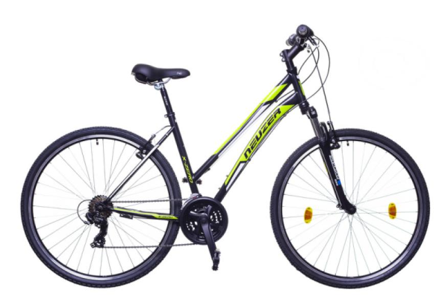 KERÉKPÁR NEUZER X ZERO CROSS 17" NŐI FEKETE-ZÖLD-FEHÉR