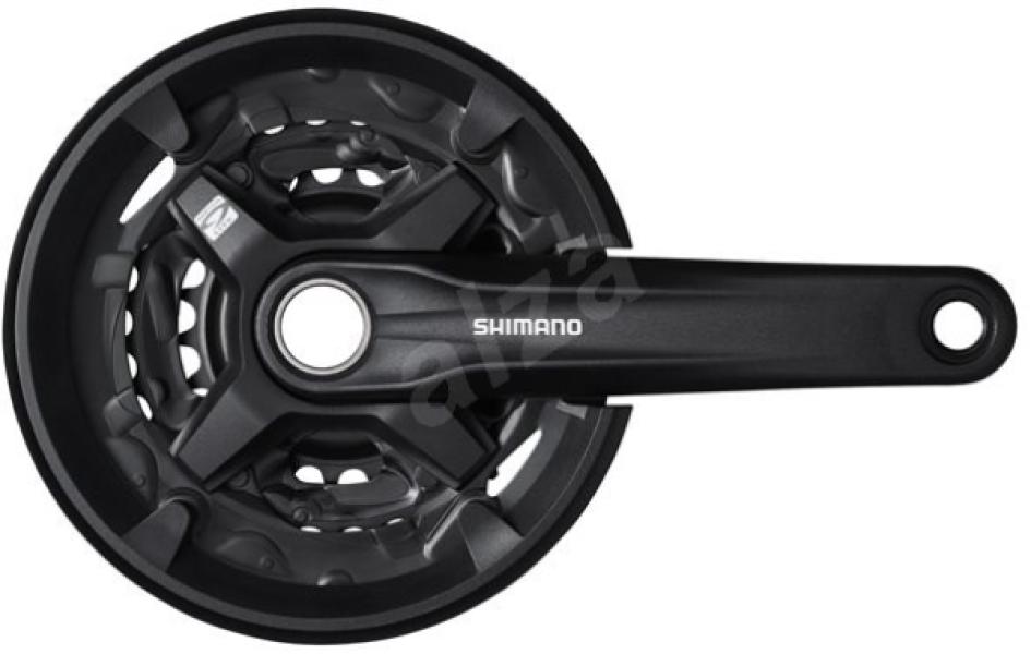 HAJTÓMŰ INTEGRÁLT Shimano ALTUS FC-MT210 , 3x8 -as és 3x9 rendszer 175 mm hajtókar , 40x30x22f fekete,  láncvédővel