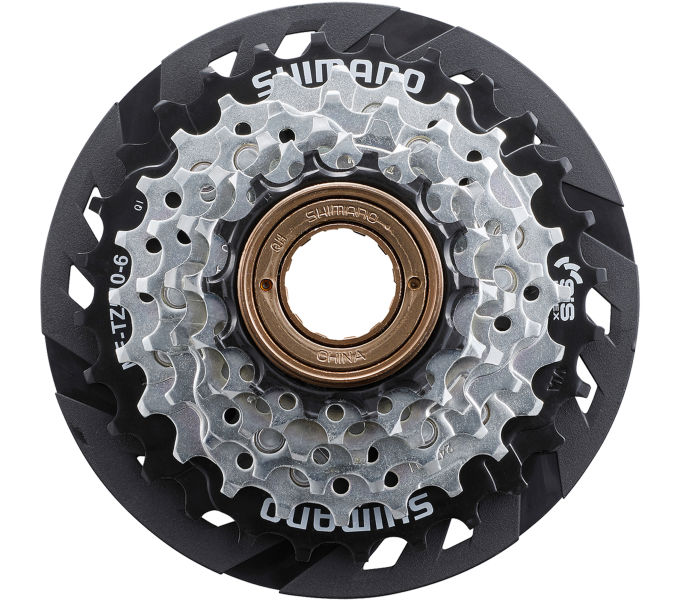 LÁNCKERÉKSOR MENETES SHIMANO MF-TZ510/6 EZÜST/FEKETE  KÜLLŐVÉDŐ TÁRCSÁVAL
