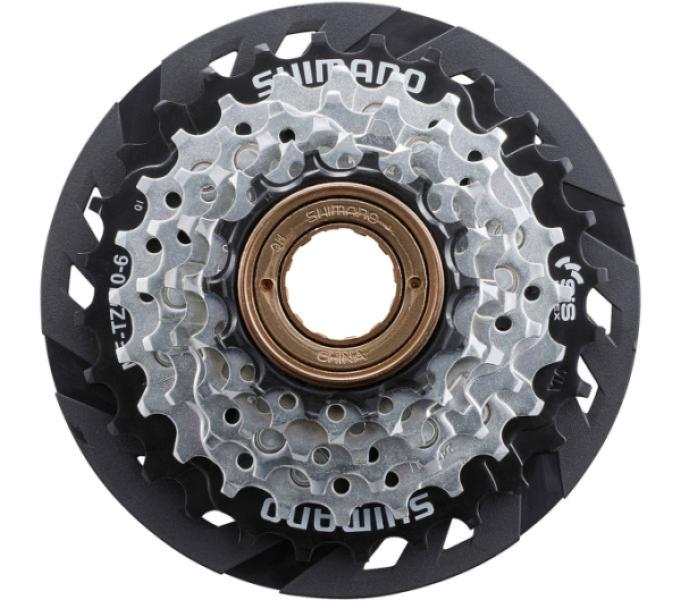 LÁNCKERÉKSOR MENETES SHIMANO MF-TZ510/6 EZÜST/FEKETE  KÜLLŐVÉDŐ TÁRCSÁVAL