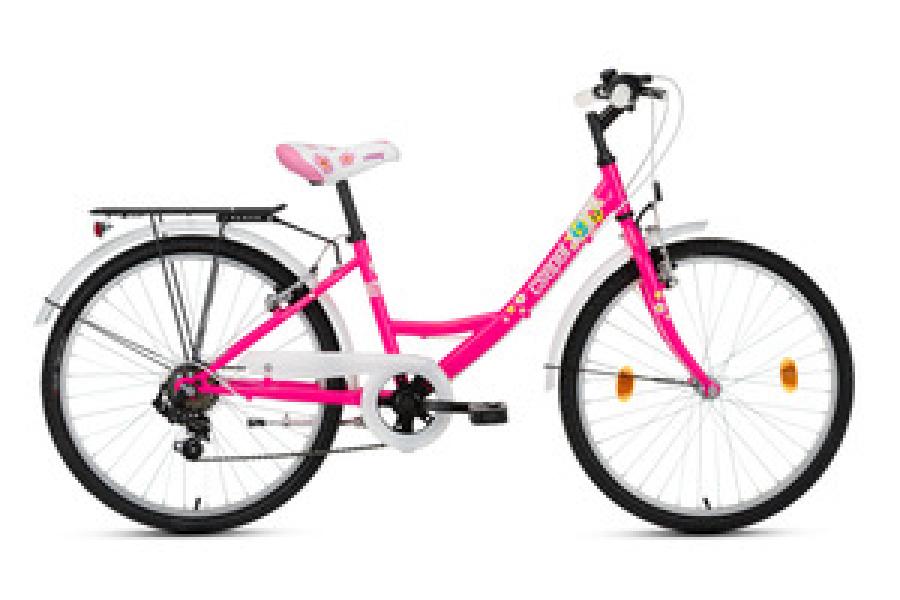 KERÉKPÁR CSEPEL FLÓRA 24"  6 SEBESSÉGES NEONPINK VIRÁGOS ÚJ MODELL !