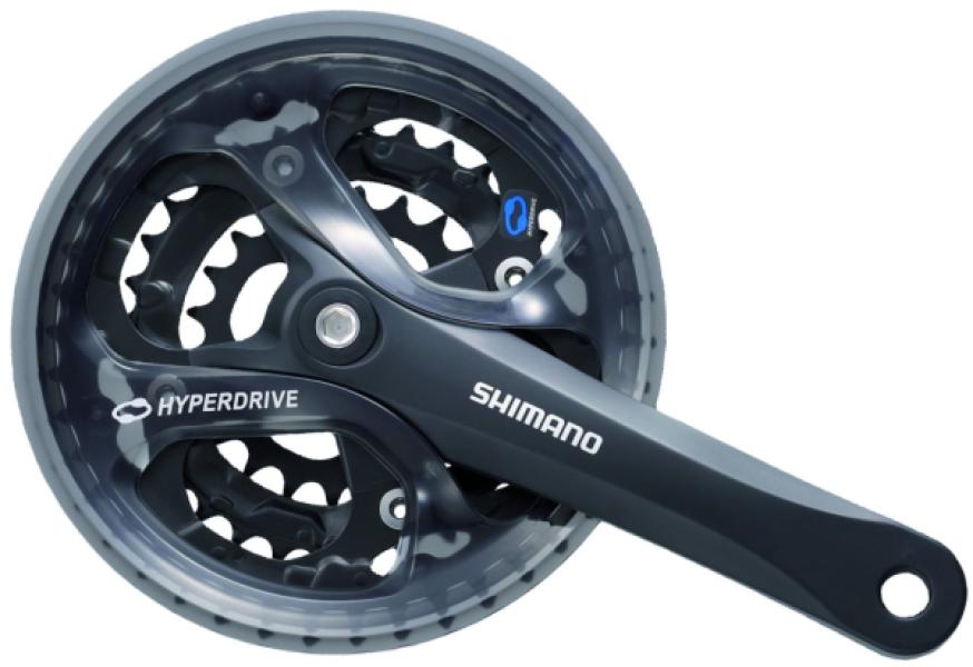 HAJTÓMŰ SHIMANO ACERA FC-M361 28-38-48 FEKETE! LÁNCVÉDŐVEL 175 mm hajtókar ,7/8  rendszerhez — 3