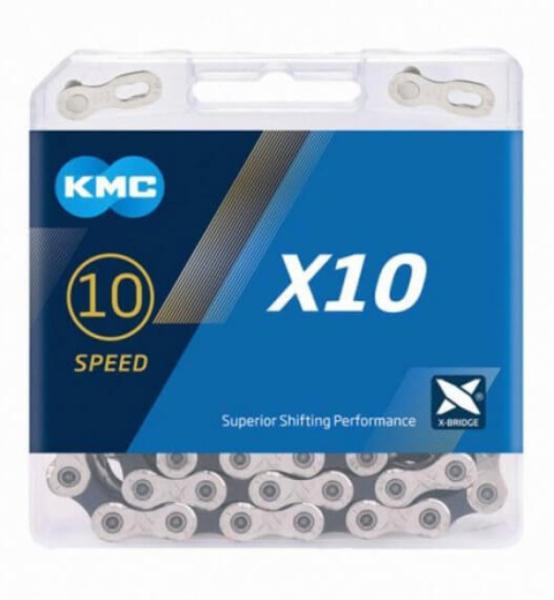 Lánc KMC X10 1/2x1/128 114L ezüst/fekete — 3
