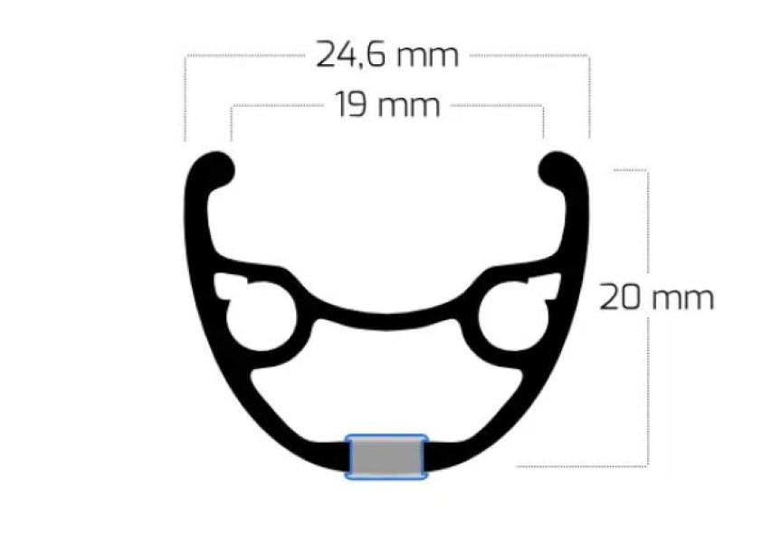 Abroncs RYDE RIVAL19 622 mm 32H fekete, disc szegecselt R-600611 — 3