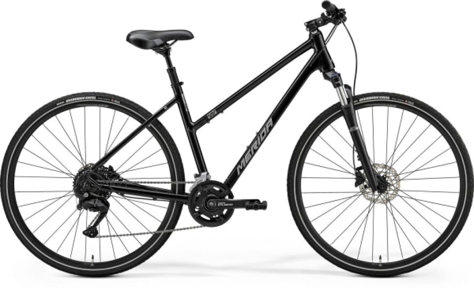 MERIDA CROSSWAY 100 III2 NŐI-S FÉNYES FEKETE (EZÜST) /24/ — 3