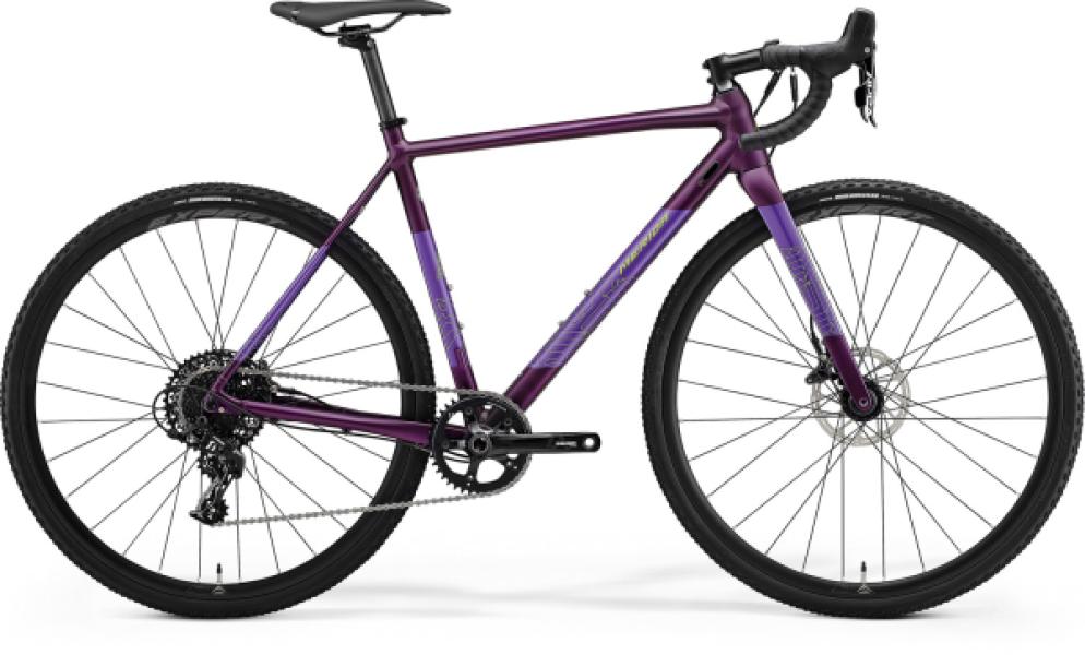 MERIDA 2021 MISSION CX 600 MATT SÖTÉTLILA (EZÜST-ZÖLD) — 2