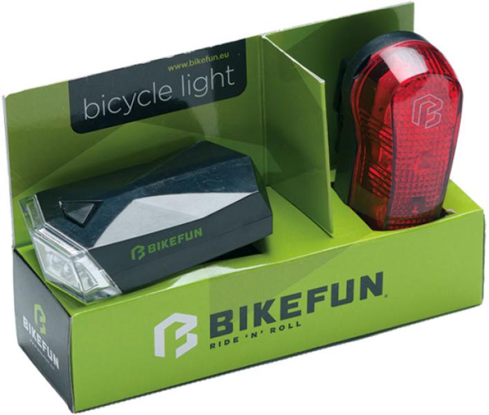 Lámpa BIKEFUN SQUARE szett E+H 4+3 LED - JY-585+JY-173T — 2