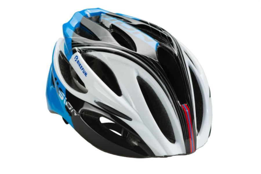 FEJVÉDŐ BIKEFUN VISION KÉK/FEHÉR/FEKETE M MÉRET — 9