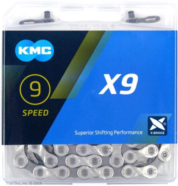 Lánc KMC X9 szürke 1/2x1/128 114L — 3