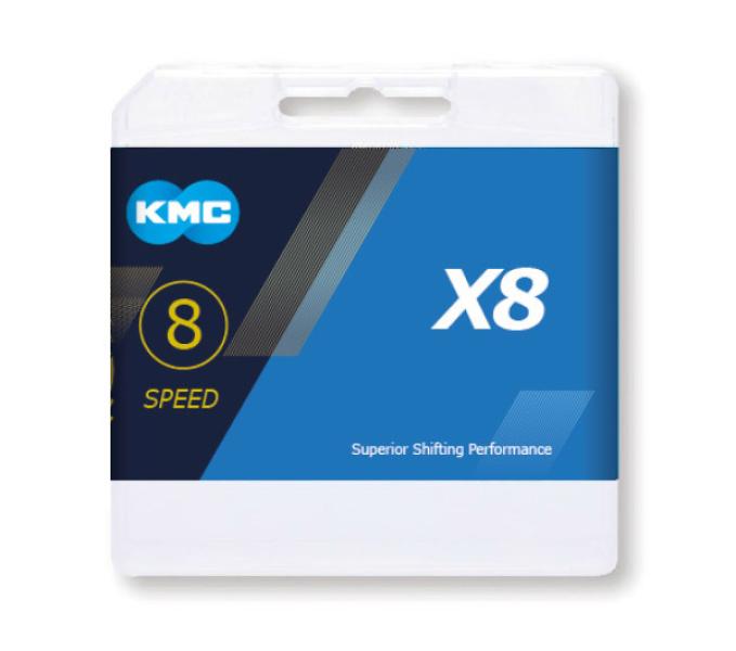 Lánc KMC X8 8 speed MTB 1/2 x 3/32 116L — 3