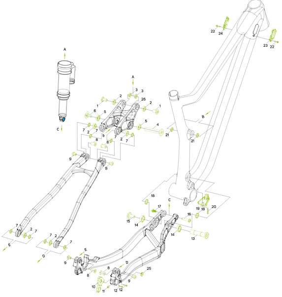 Vázhoz E-bike kulcs fedél eBN 2020/21/22