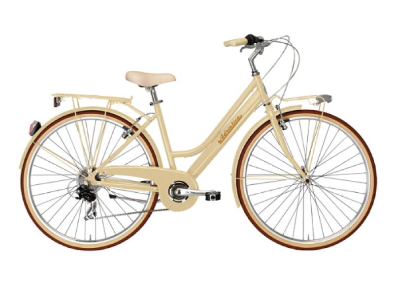 KERÉKPÁR ADRIATICA RETRO 28" 6 sebességes női városi KRÉM-BARNA — 2