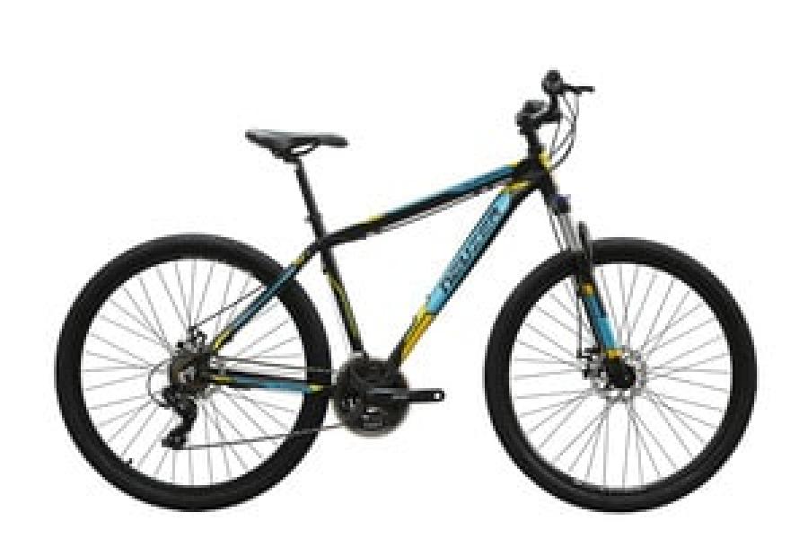 KERÉKPÁR NEUZER Jumbo Hobby Disc férfi fekete/türkiz-sárga 29" MTB 19" VÁZMÉRETTEL