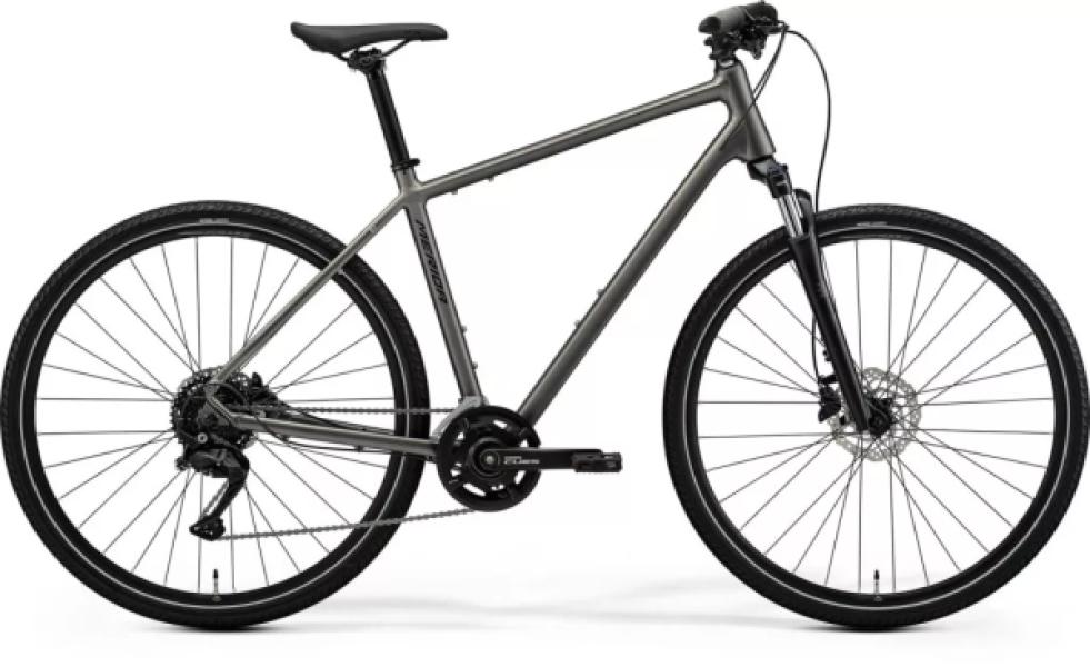KERÉKPÁR MERIDA CROSSWAY 20 DISC FÉRFI  MÉRET: M ,51 cm, 20" SELYEM SZÜRKE-FEKETE KERÉKMÉRET:  28"
