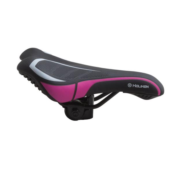 Nyereg 12"-14"-16" gyerek fekete pink csíkkal