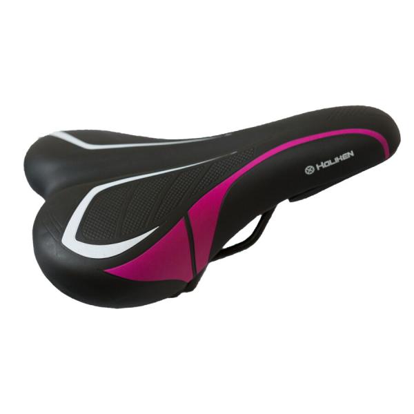 Nyereg 20" - 24" gyerek fekete pink csíkkal