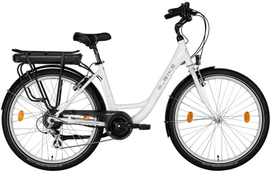 M-BIKE E-CITYLINE 728, SELYEM FEKETE 46cm, 28'', BAFANG agymoto — 3