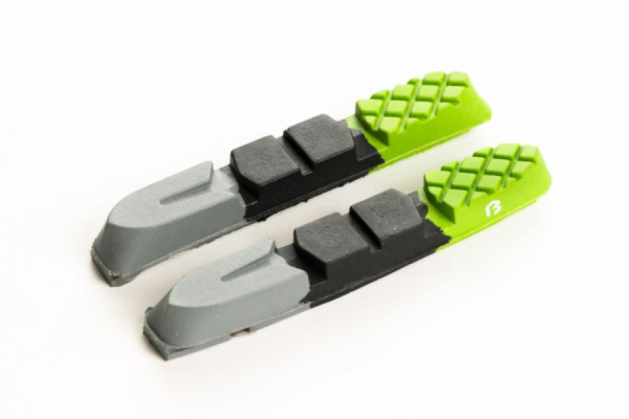 Fékbetét BIKEFUN MTB 72 mm menetes cartridge, zöld/fekete/szürke csak gumi - MTB-955VCR — 3