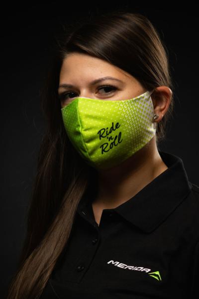Maszk BIKEFUN fehér/zöld unisex állítható pánttal — 5