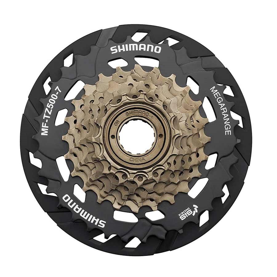 LÁNCKERÉKSOR MENETES SHIMANO MF-TZ500/7 KÜLLŐVÉDŐ TÁRCSÁVAL 14-34
