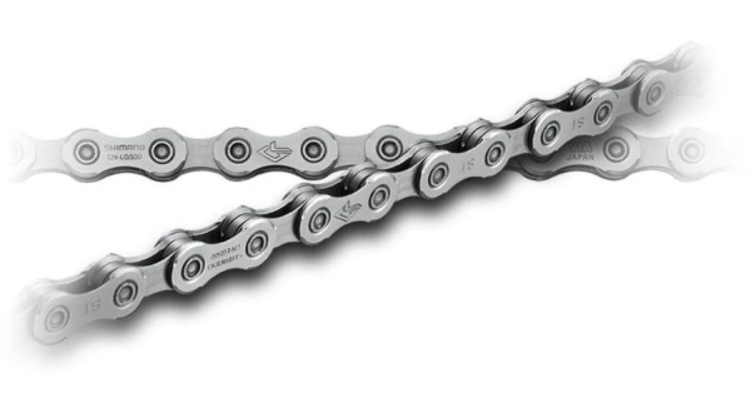 LÁNC Shimano Deore CN-LG500 Linkglide kerékpár lánc, 9s, 10s, 11s, 126 szem, patentszemmel, szürke