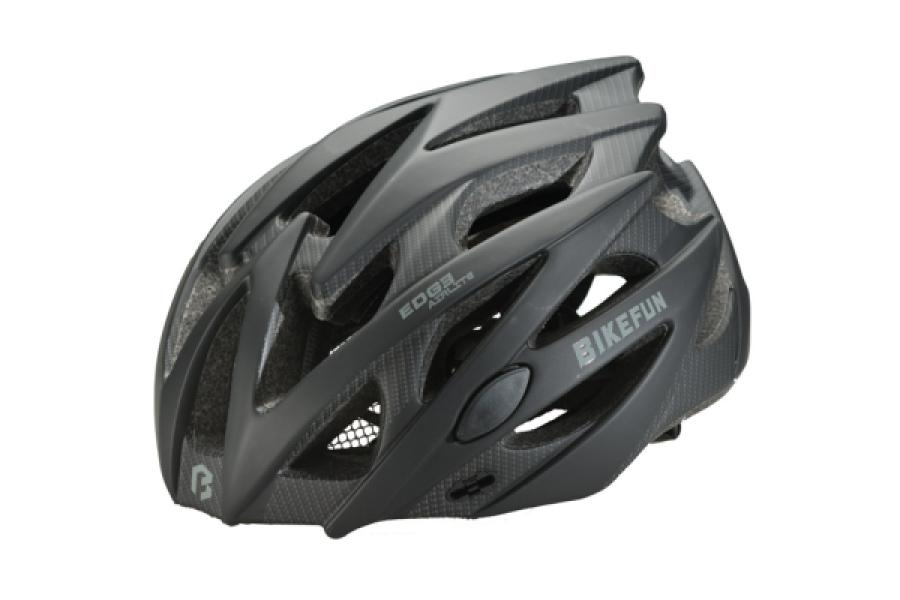 Fejvédő BIKEFUN EDGE fekete/karbon - L/58-61 cm