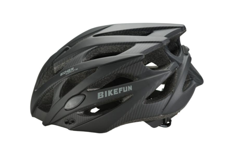 Fejvédő BIKEFUN EDGE fekete/karbon - L/58-61 cm — 2
