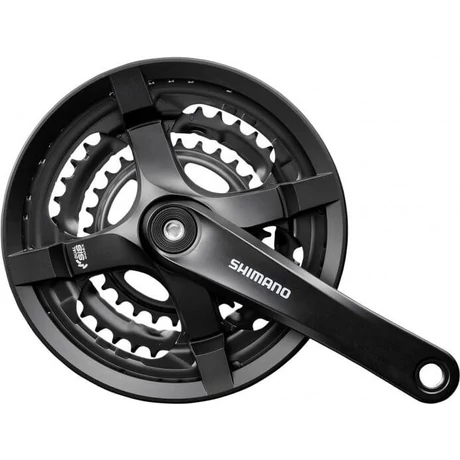 HAJTÓMŰ Shimano Tourney FC-TY501 négyszögtengelyes MTB hajtómű 24-34-42T, 170 mm, alumínium, LV, fekete