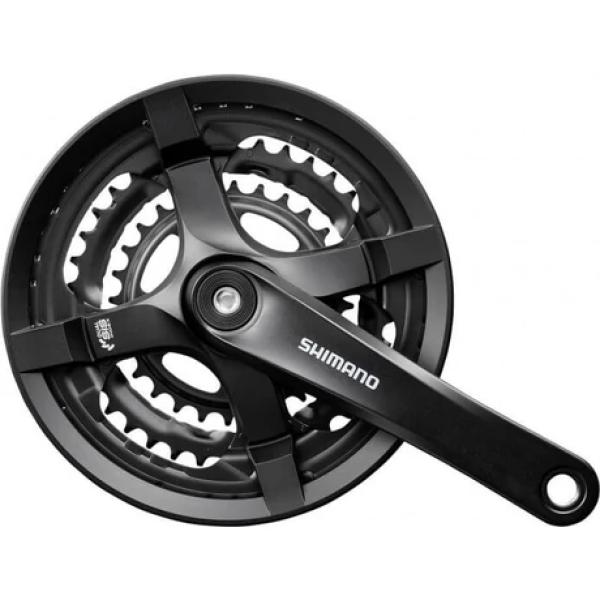 HAJTÓMŰ Shimano Tourney FC-TY501 négyszögtengelyes MTB hajtómű 24-34-42T, 170 mm, alumínium, LV, fekete