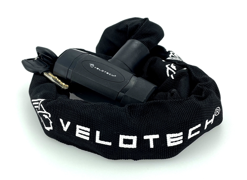 VELOTECH Lakat láncos 8x900 mm,kulcsos  vászon bevonattal