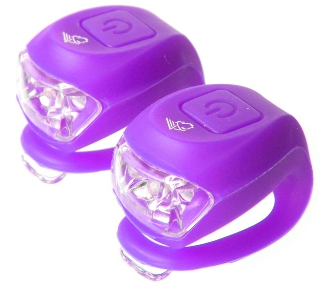 LÁMPA Villogó szilikon VELOTECH 2LED LILA szett
