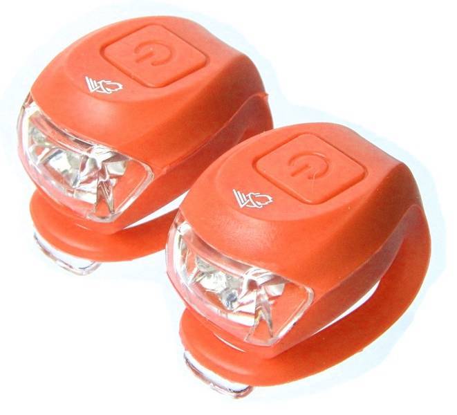 LÁMPA Villogó SZETT  VELOTECH SZILIKON 2 LED PIROS