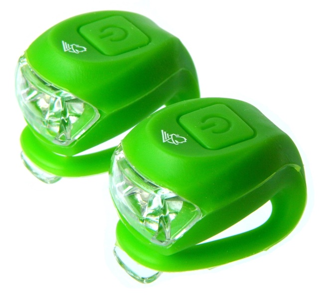 LÁMPA Villogó szilikon VELOTECH 2LED ZÖLD szett