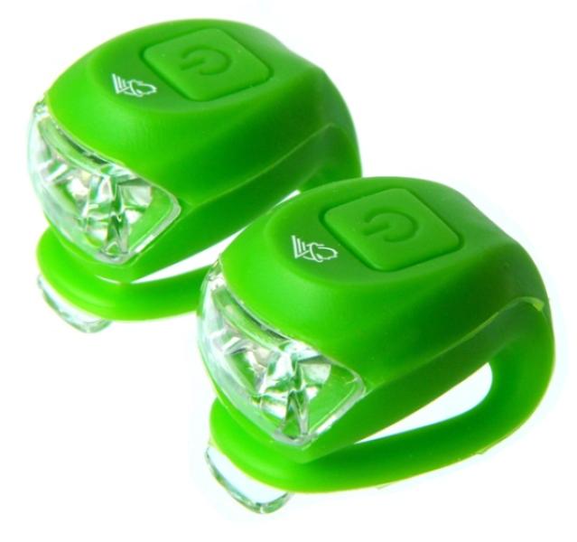 LÁMPA Villogó szilikon VELOTECH 2LED ZÖLD szett