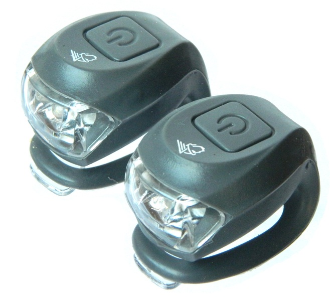 LÁMPA Villogó  Szilikon VELOTECH 2LED SZÜRKE szett