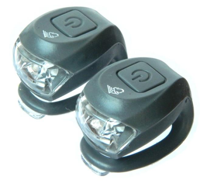 LÁMPA Villogó  Szilikon VELOTECH 2LED SZÜRKE szett