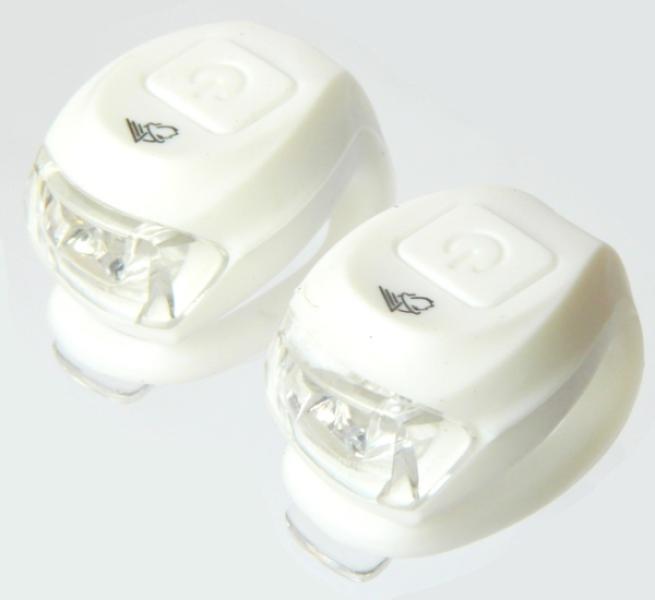 LÁMPA Villogó SZETT VELOTECH 2 LED FEHÉR SZILIKON