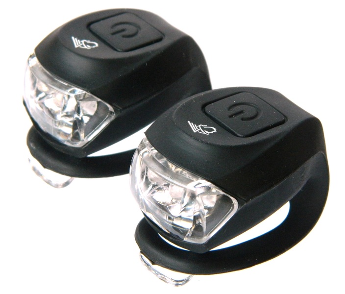 LÁMPA Villogó szilikon VELOTECH 2LED FEKETE szett