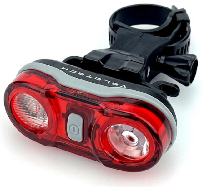 Lámpa hátsó Villogó VELOTECH 2x0,5W elemes