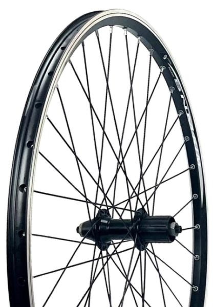 Kerék hátsó 700c -28"  DUPLAFALÚ-KAZETTÁS fekete
