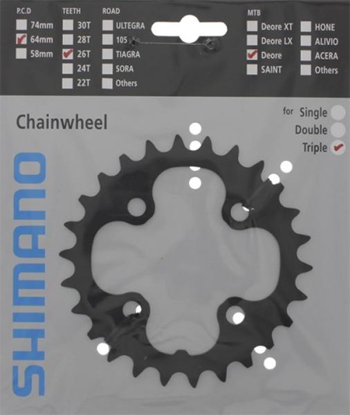 LÁNCKERÉK SHIMANO  FC-M590 DEORE 26F FEKETE