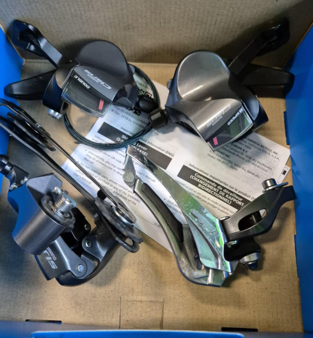 VÁLTÓ SZETT SHIMANO CLARIS 2x8, VÁLTÓKAR-PÁR,HÁTSÓ VÁLTÓ,ELSŐ VÁLTÓ-HASZNÁLT
