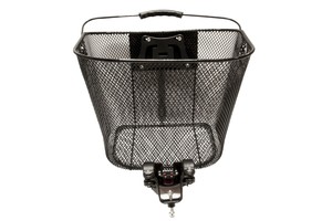 KOSÁR ELSŐ ACÉL SŰRŰ SZÖVÉSŰ KORMÁNYRA 35x26x26.5 CM + CLIP-ON FEKETE