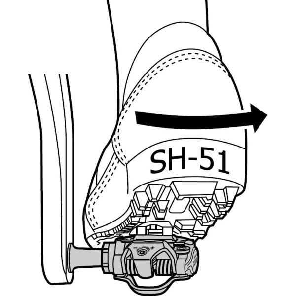 STOPLI SHIMANO SPD SM-SH51 FEKETE NORMÁL MTB PLATE NÉLKÜL VAGY PLATTEL — 2